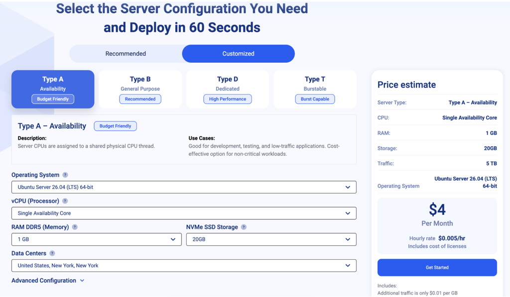 kamatera configure