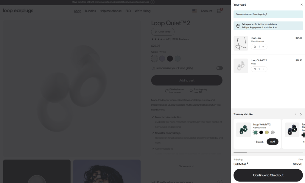 loop earplugs order cart