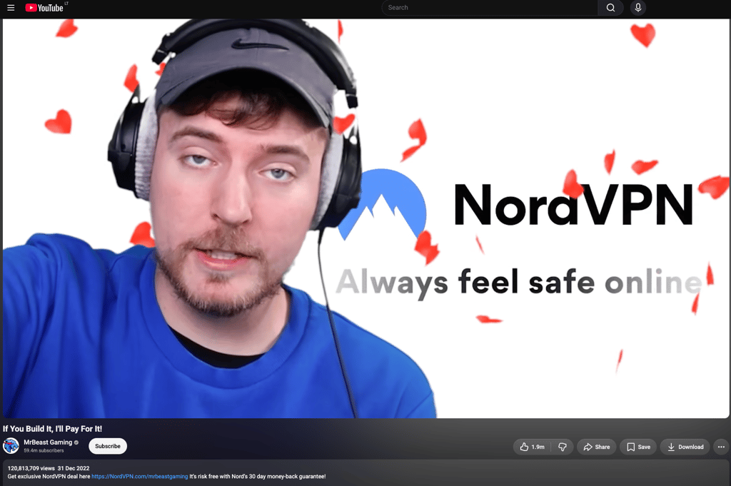 mrbeast gaming nordvpn youtube code
