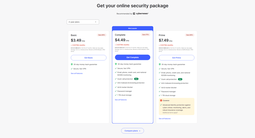 new nordvpn plan list screenshot