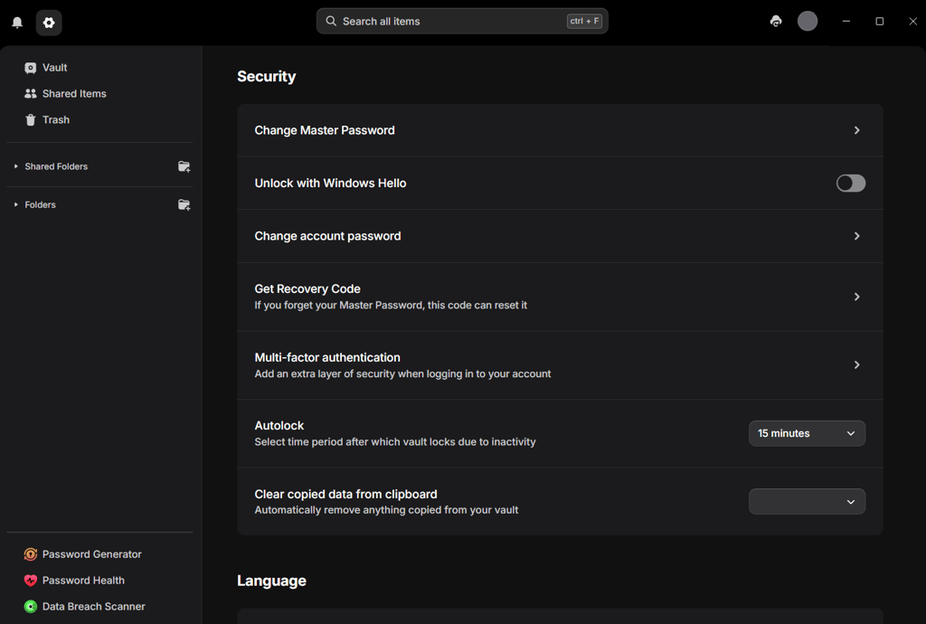 NordPass Windows app interface 2026