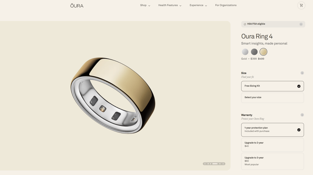 oura ring 4 gold