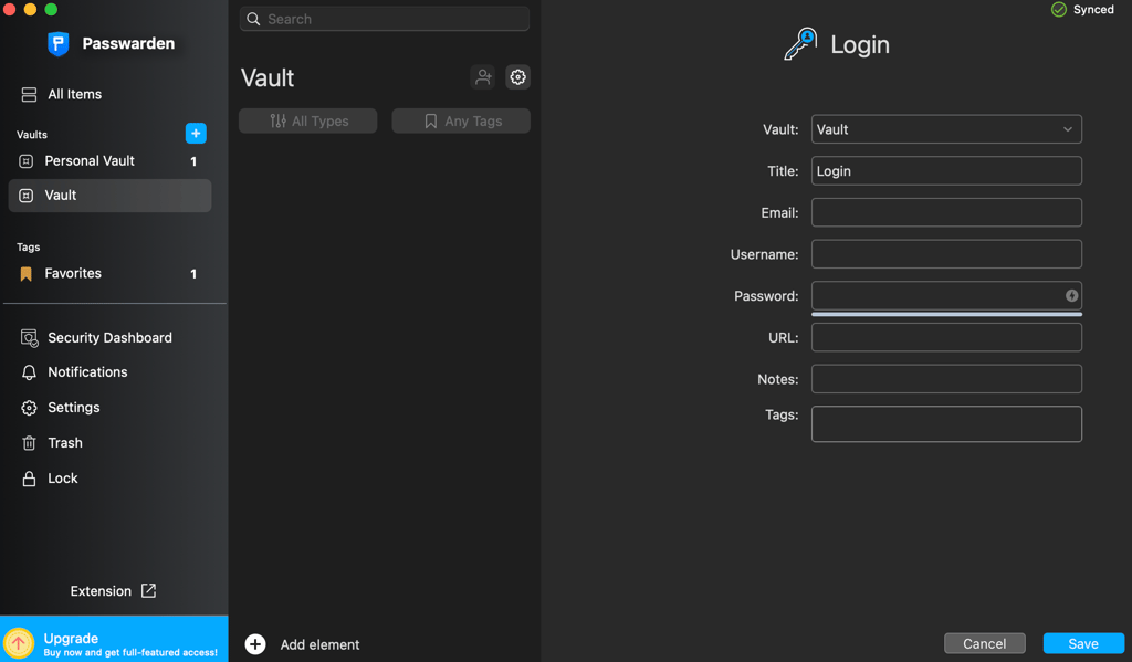 passwarden newlogin mac