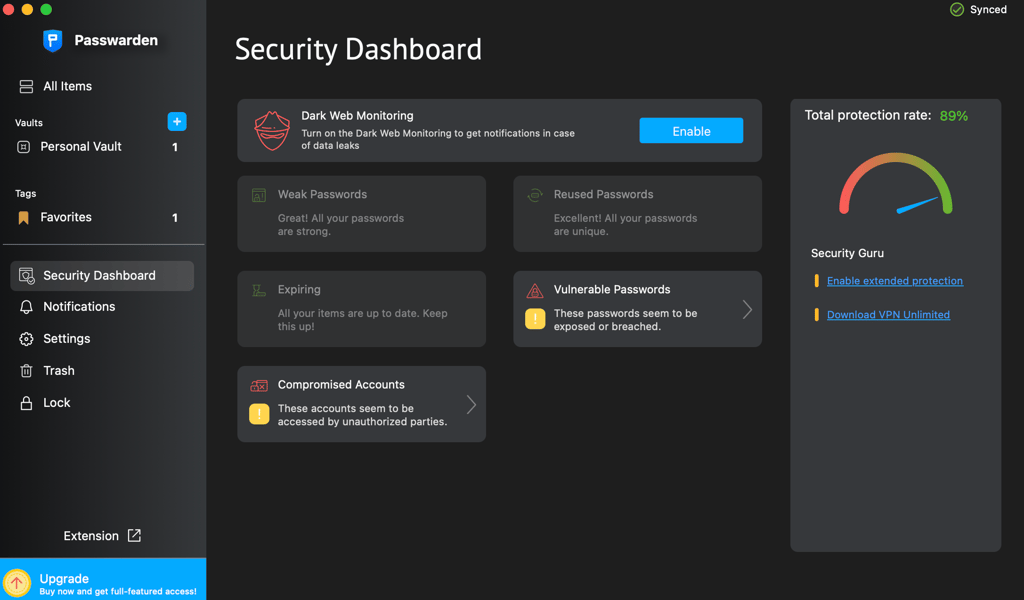passwarden security dashboard 2026