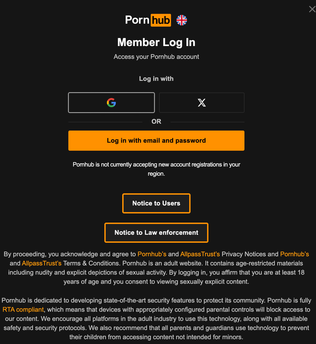 pornhub uk access