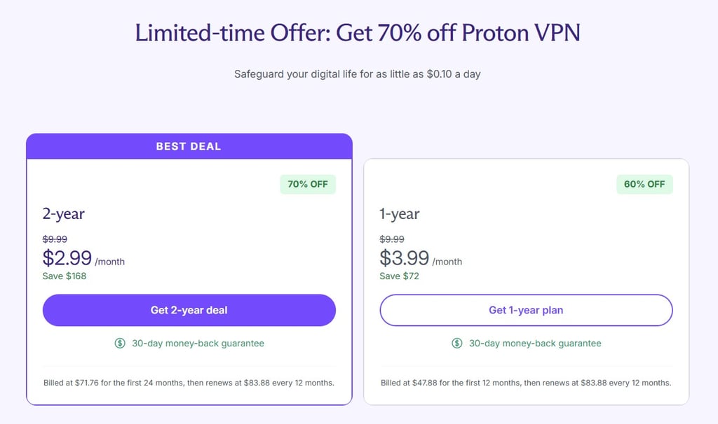proton vpn back to school deal for students coupon with 70 percent discount