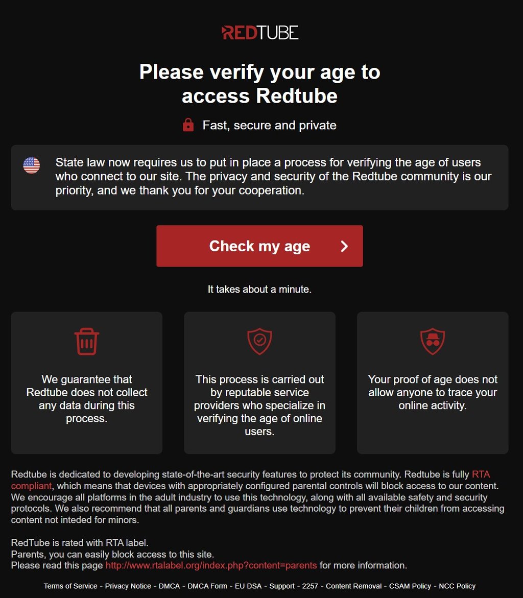 redtube age verification in louisiana