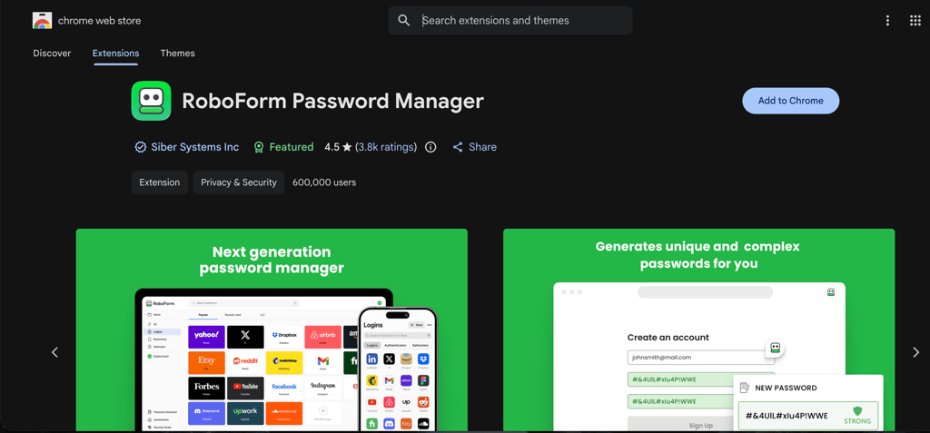 roboform extension new