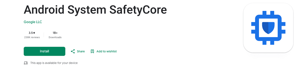 safetycore playstore