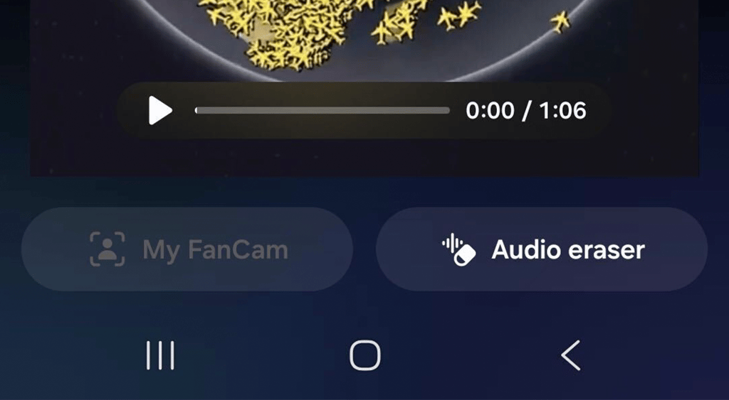 Screenshot of photo and video editing features found on Samsung Galaxy S26 FE model.