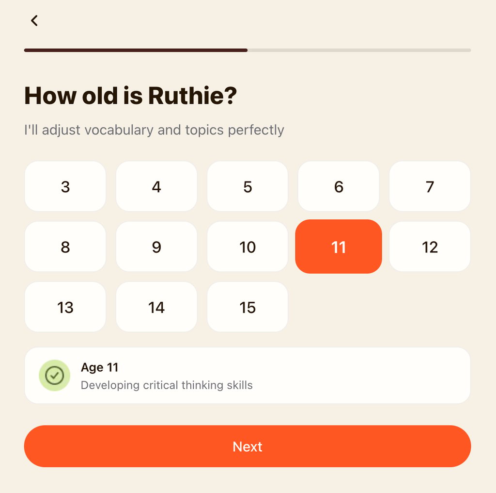 Setting a child’s age in Askie AI