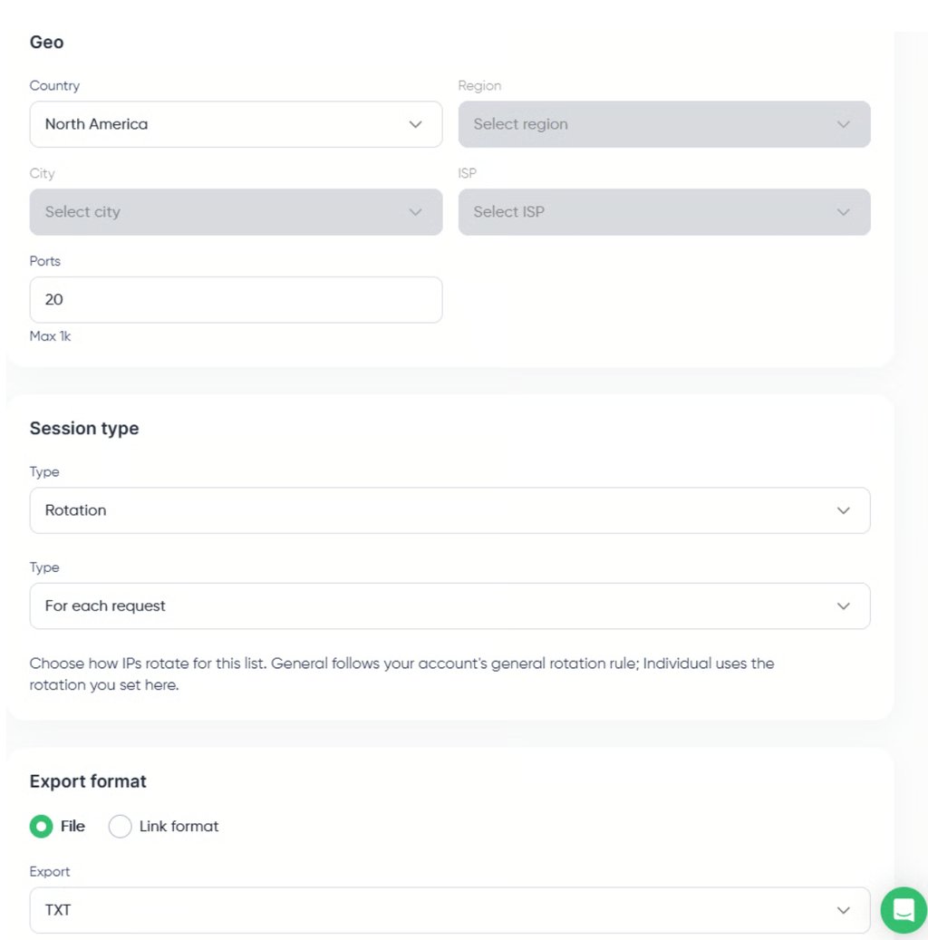 setting up residential proxy proxy seller dashboard