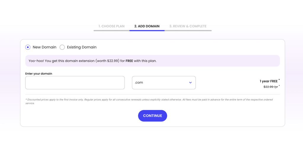 siteground choose domain