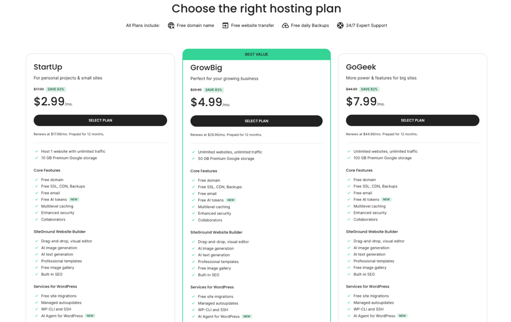 siteground hosting plans aug2026