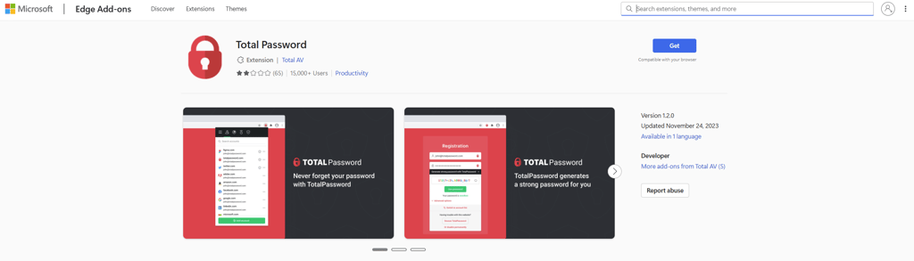 total password edge extension