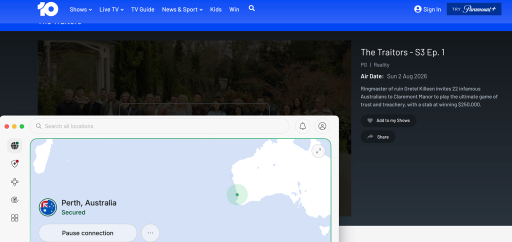 traitors australia nordvpn 10play