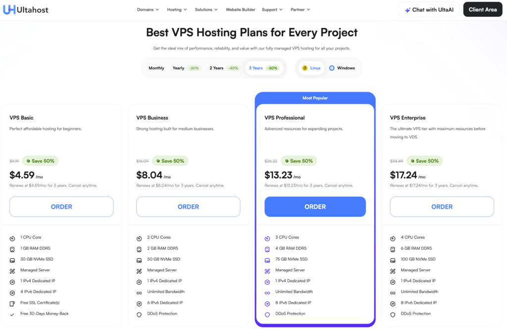 ultahost vps price 2026