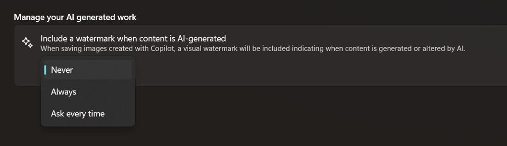 visible watermark setting