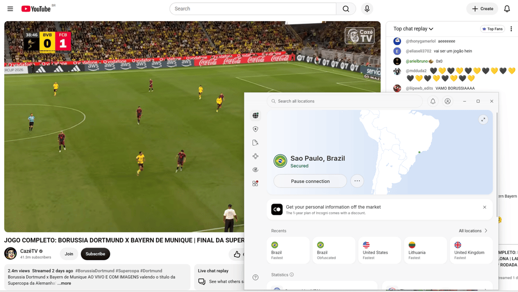 Streaming German Super Cup game between FC Bayern Munich and Borussia Dortmund on CazéTV