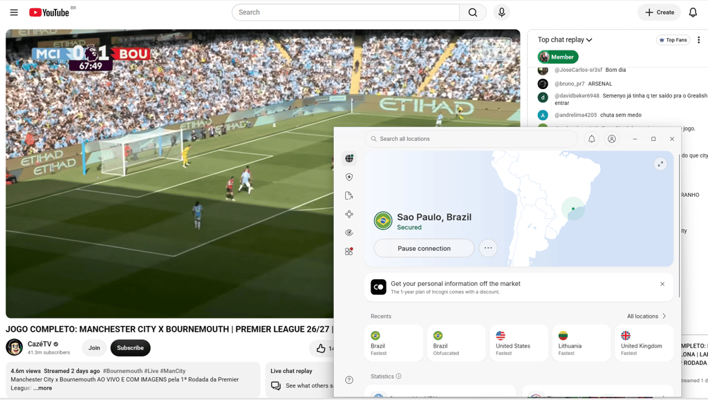 watching premier league on youtbe cazetv nordvpn