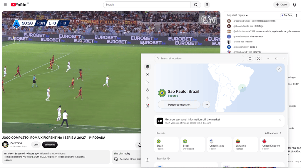 watching seria a on youtbe cazetv nordvpn
