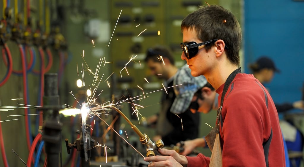 young welder