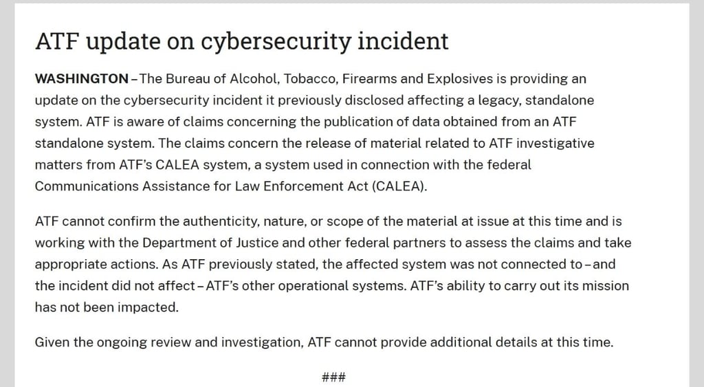 ATF Qilin breach statement updated