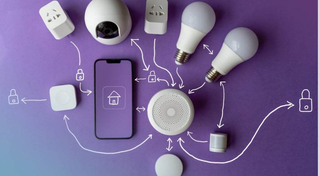 IT devices examples, smart bulbs, smartphone, smart EU plugs, smart camera