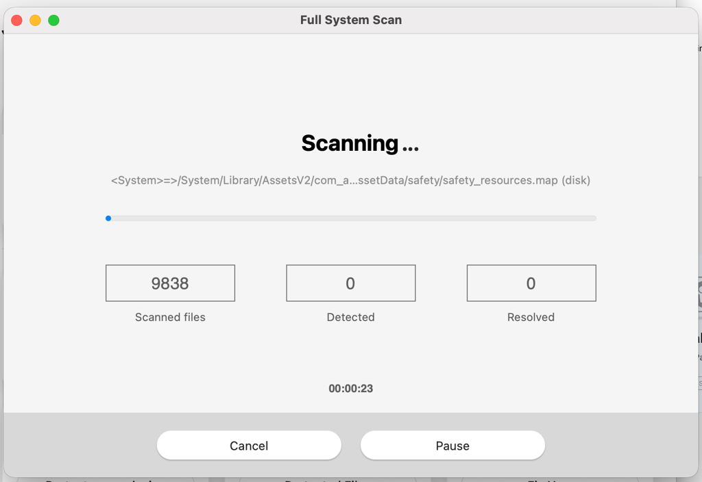 Running a Bitdefender Full System Scan on a macOS device