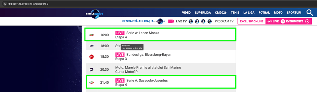Sassuolo-Juventus su Digi Sport 3