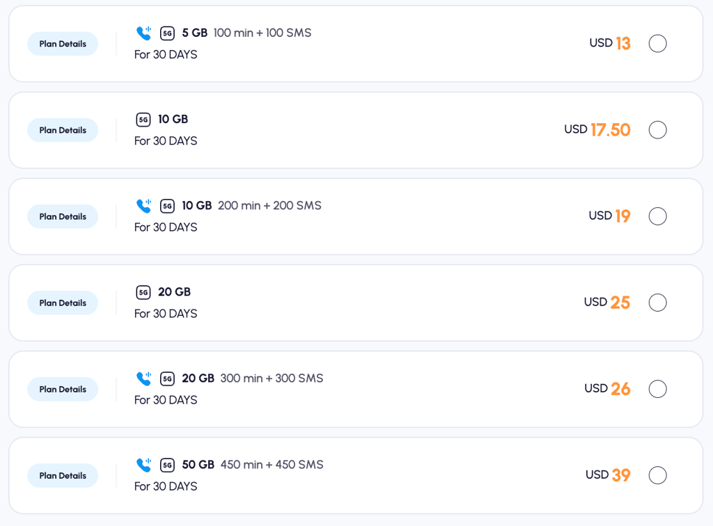 Some of Nomad UK plans include calls and SMS