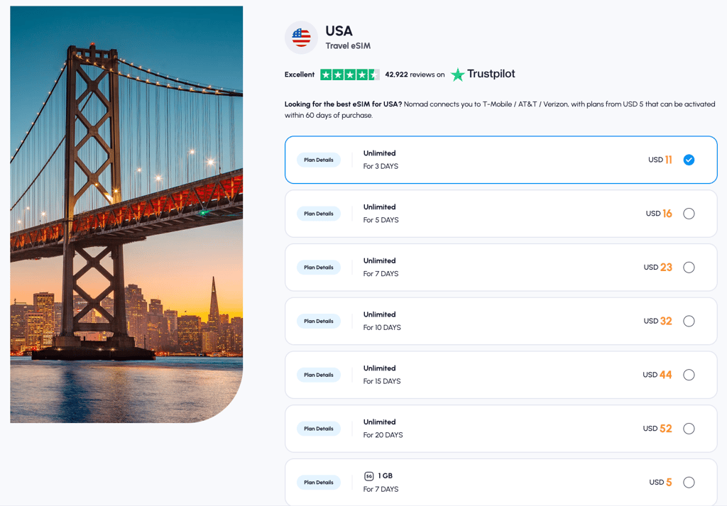 Some of Nomad plans for the US