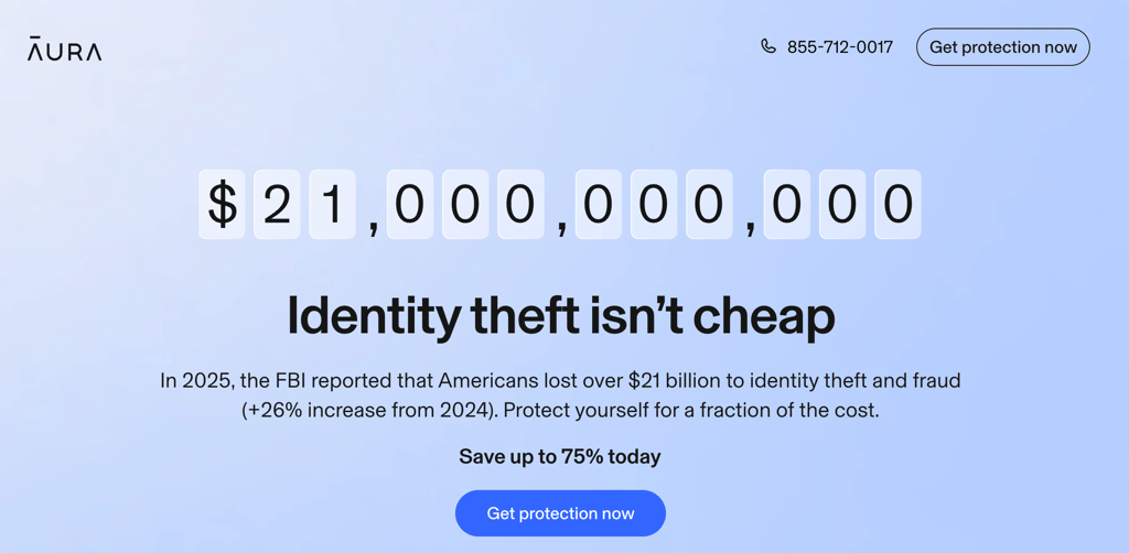 aura landing page