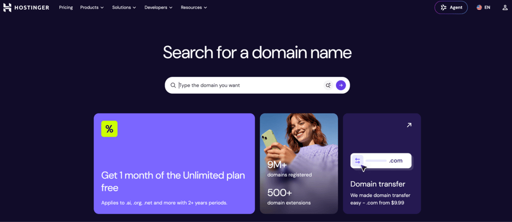 co uk domain hostinger