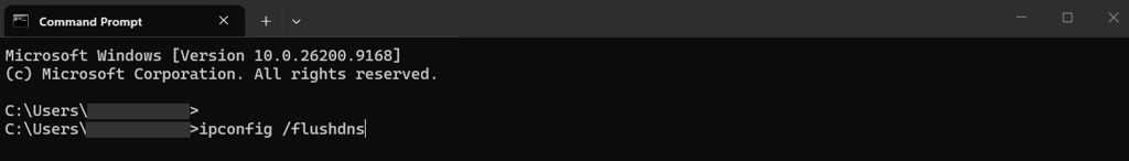 command prompt dns flushing