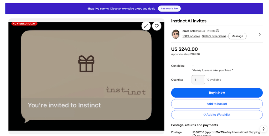 ebay listings instinct