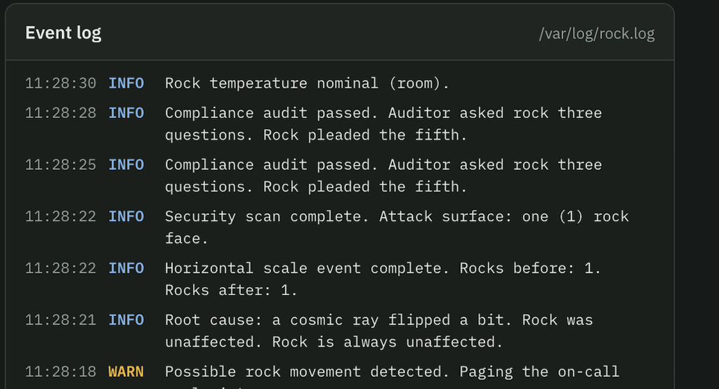 event log rockops