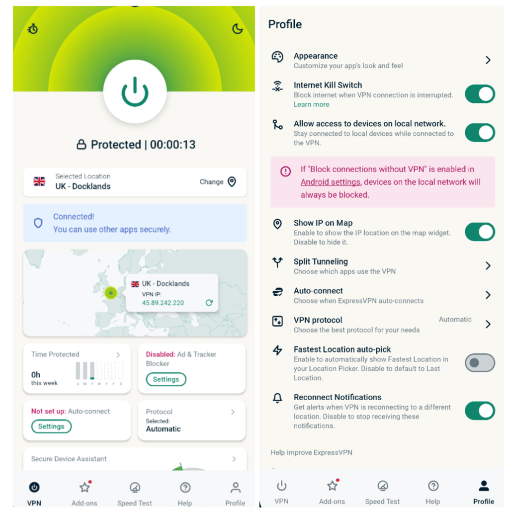 express vpn phone ui new