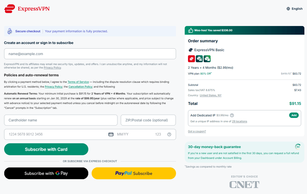 expressvpn checkout september