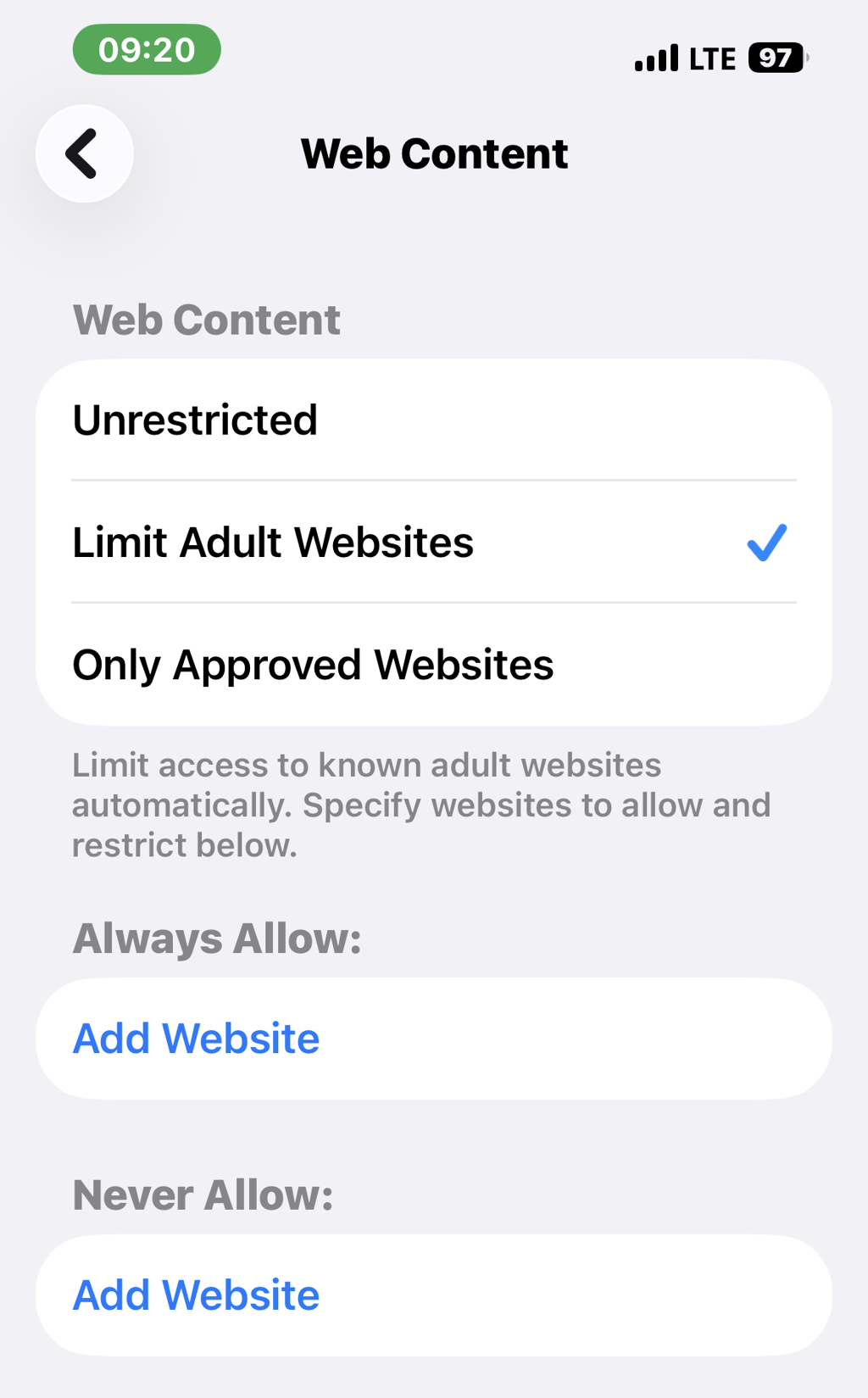 ios website block