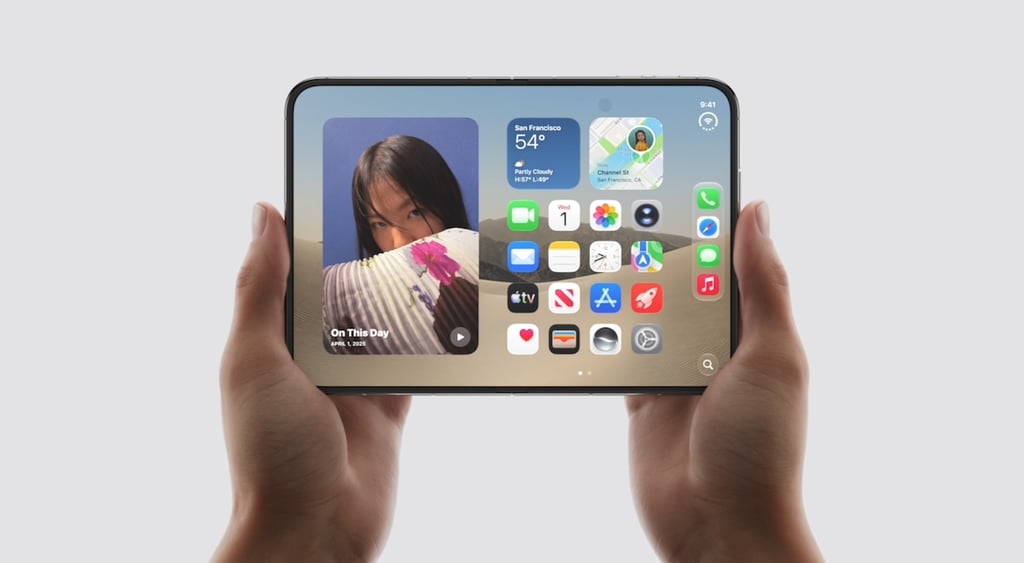 Hands holding iPhone Duo