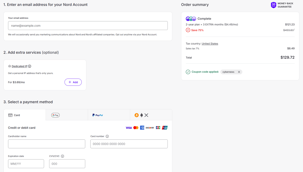 nordvpn checkout september