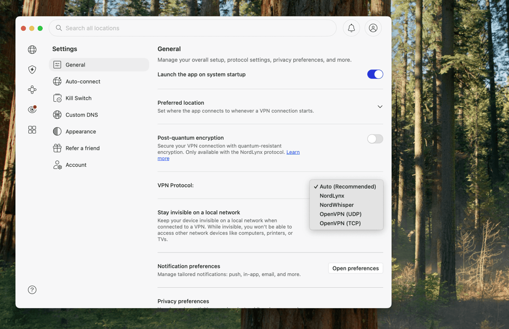 nordvpn vpn protocol settings septermber 2026