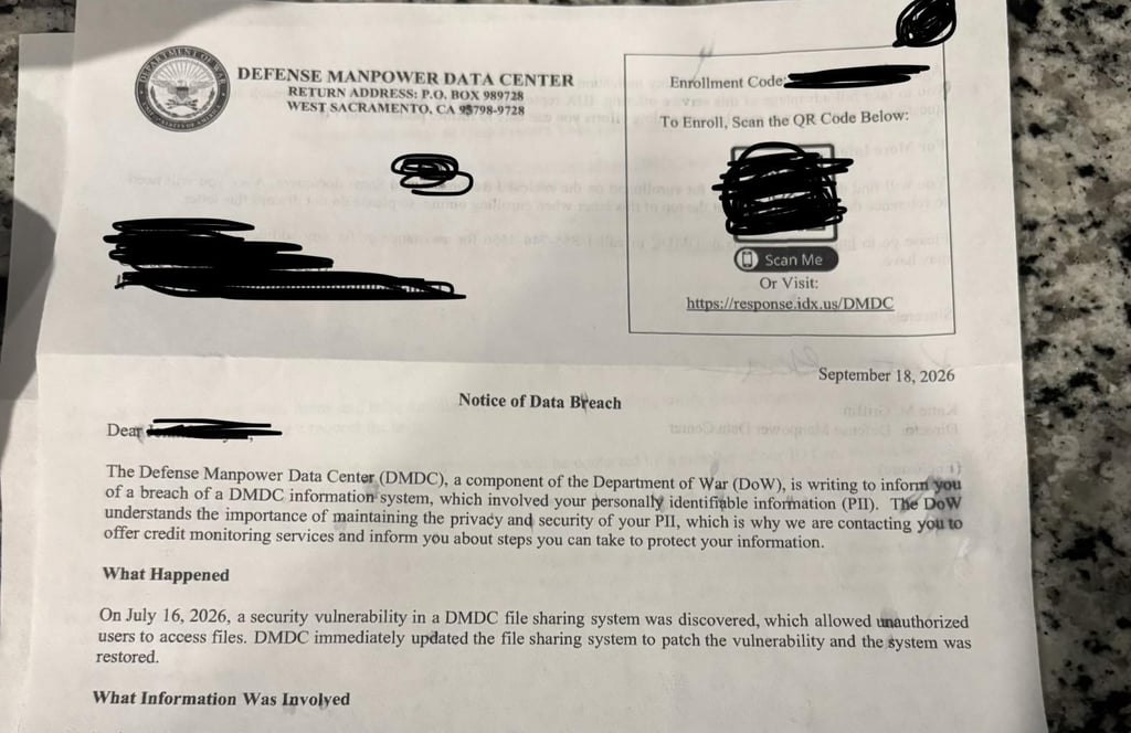notification letter pentagon