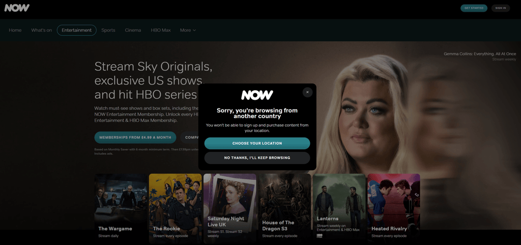 now blocks sky one access in usa