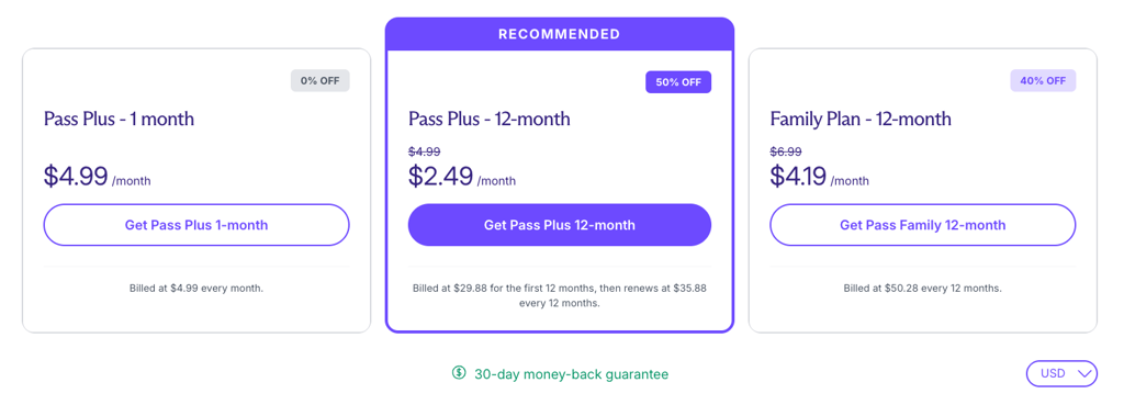 proton pass current deals