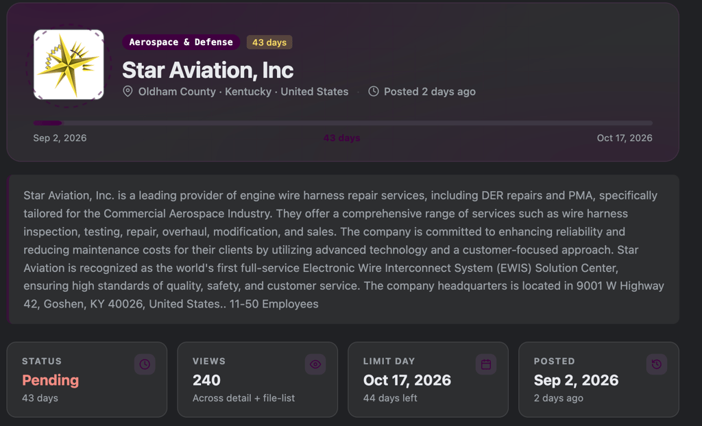 Screenshot of Star Aviation entry on Storm ransomware leak site.