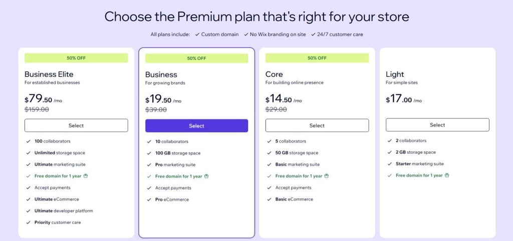 wix pricing 2026 09