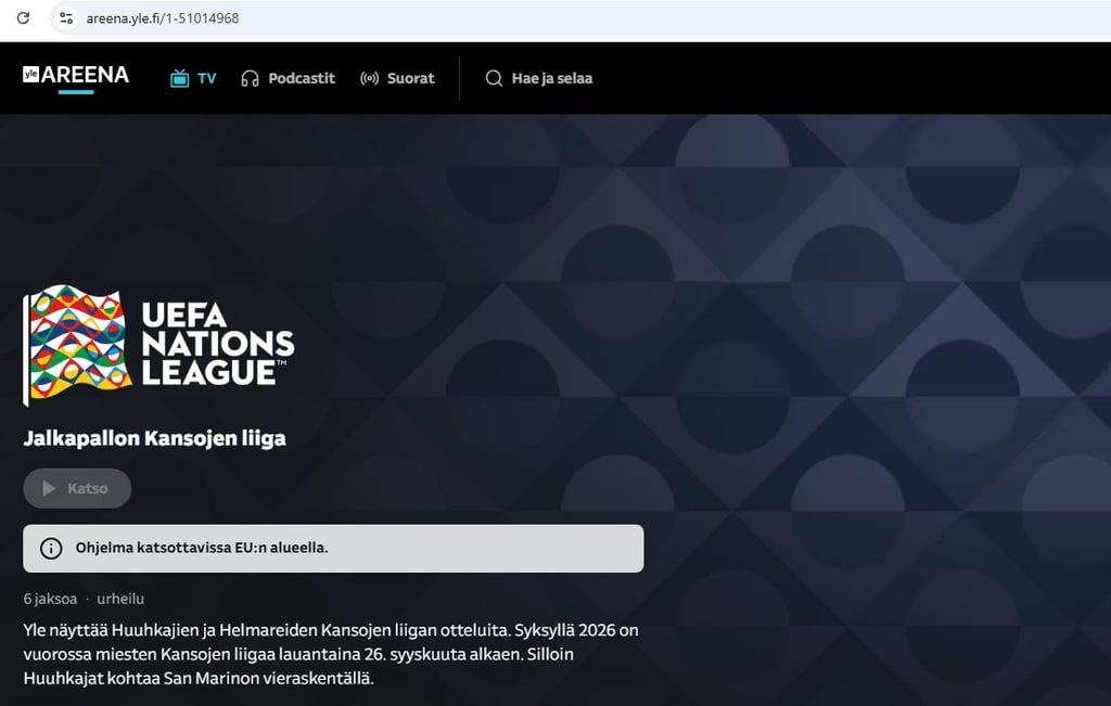yle finland streaming error