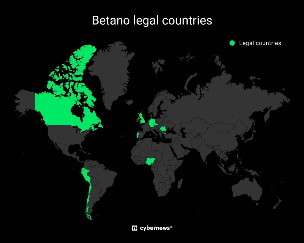 Betano legal countries map